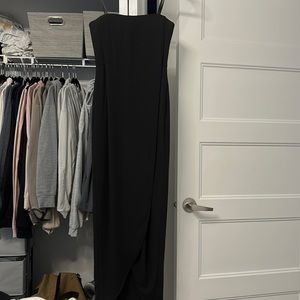 Black BCBG strapless gown